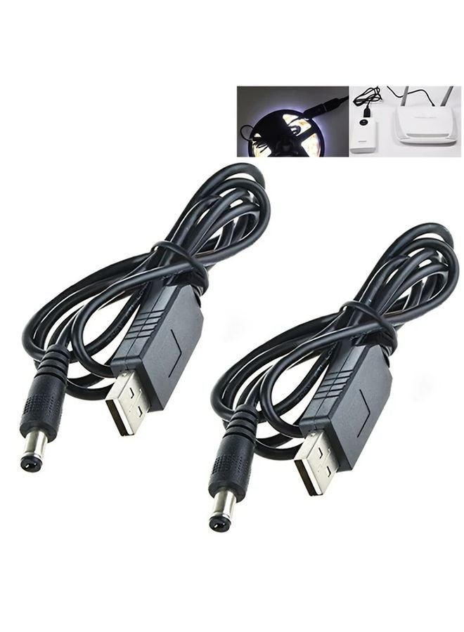 2 قطعة 9 فولت 12 فولت محول طاقة USB كابل DC 5.5x2.1 مم ذكر إلى USB A أنثى للراوتر التلفزيون - Image 2